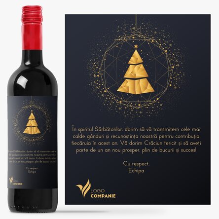 Vin personalizat cu text și mesaj - Gold