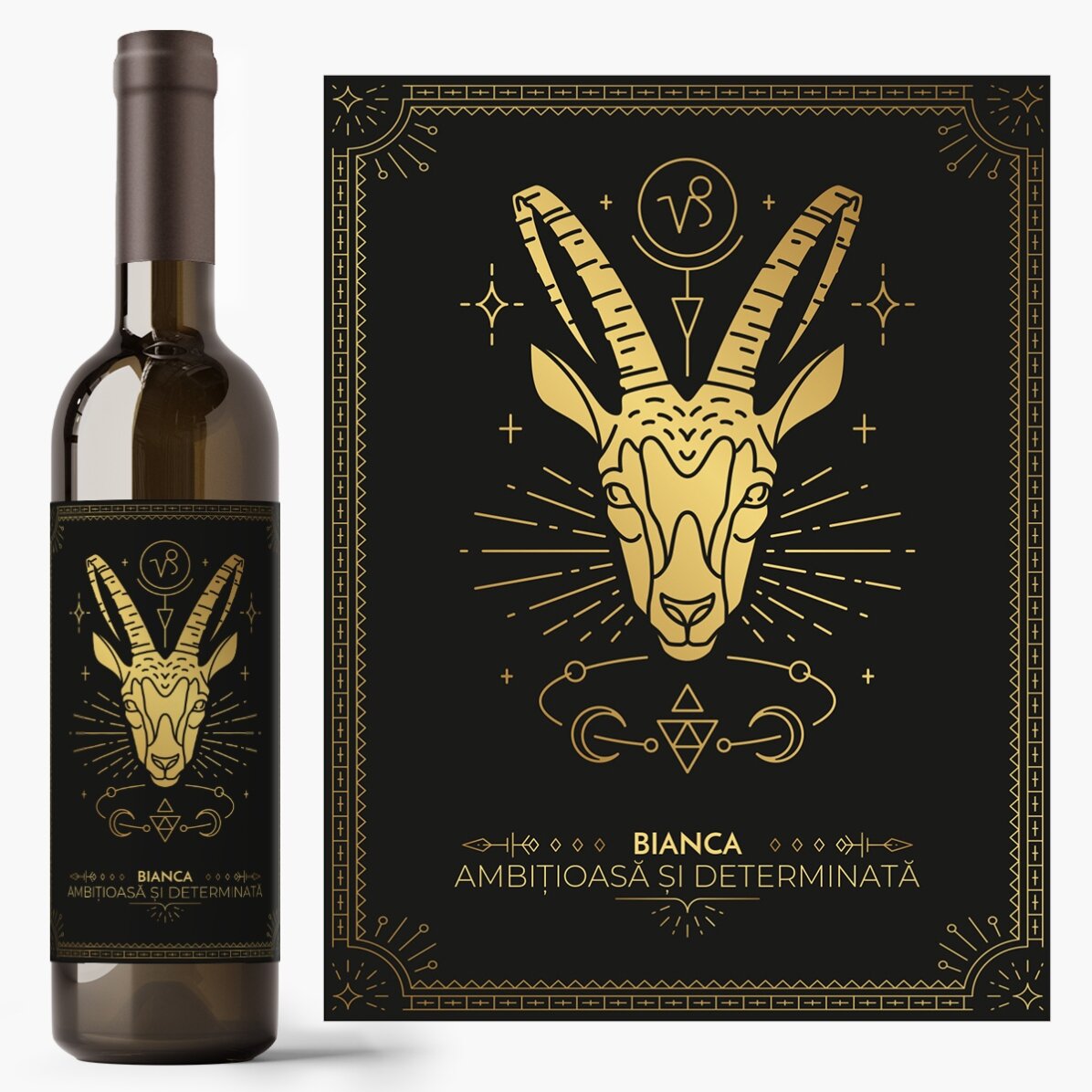 Vin personalizat cu text și zodie - Capricorn