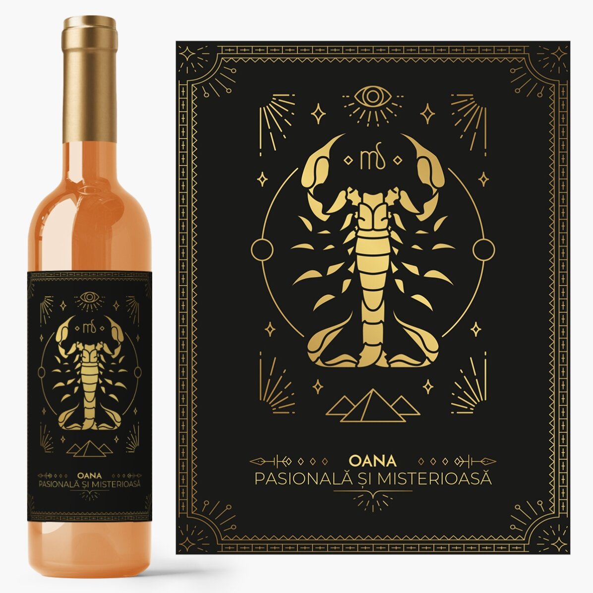 Vin personalizat cu text și zodie - Scorpion