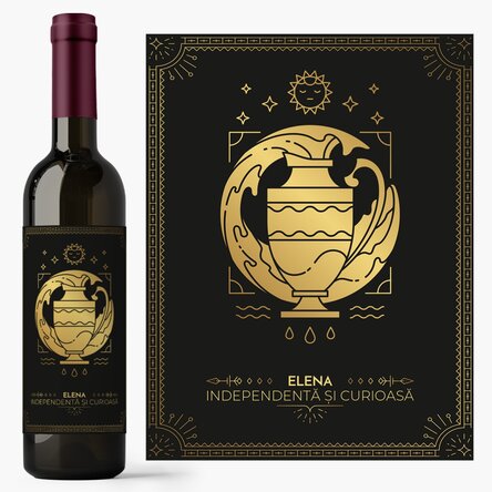 Vin personalizat cu text și zodie - Vărsător