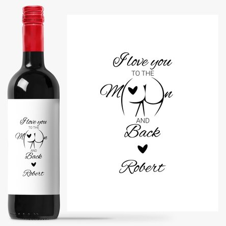 Vin personalizat cu text - To the moon and back