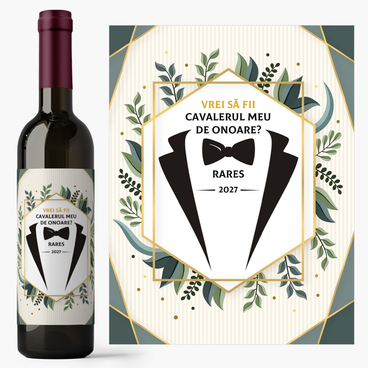 Vin personalizat cu text - Will you be my groomsman?