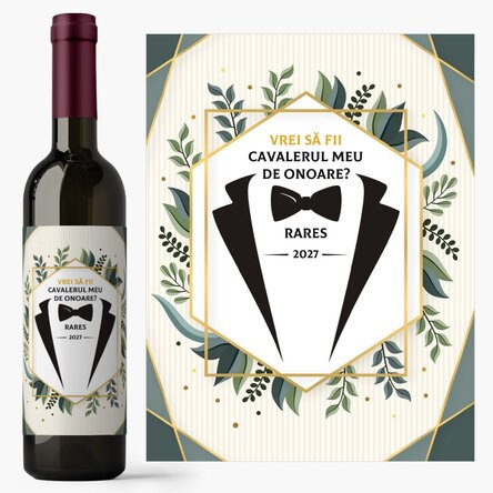 Vin personalizat cu text - Will you be my groomsman?