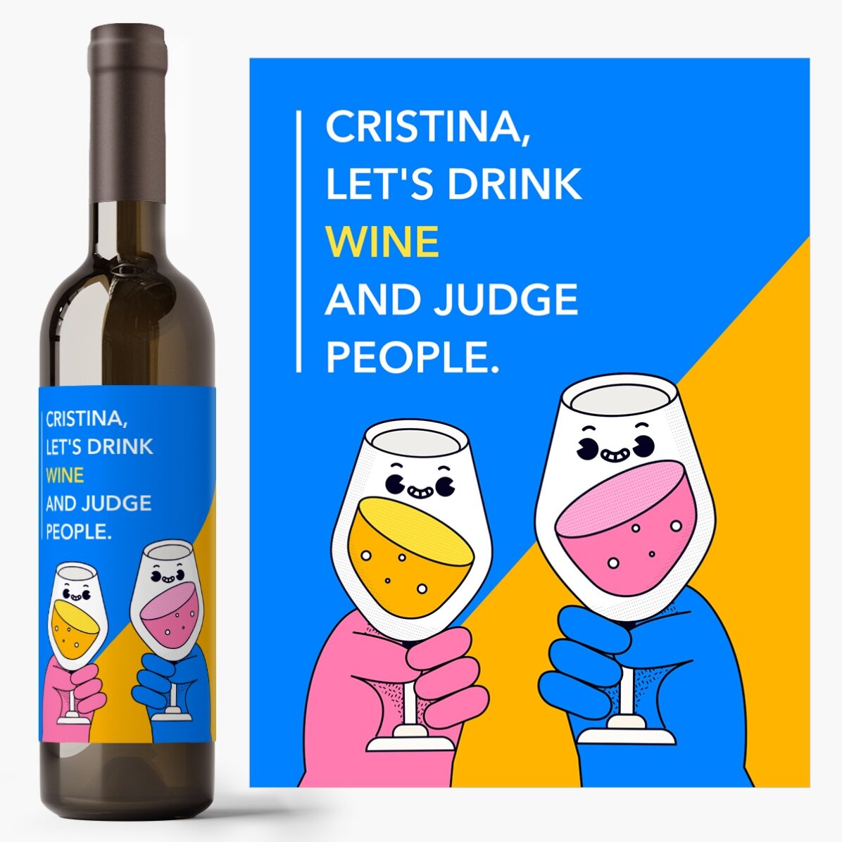 Vin personalizat cu text - wine