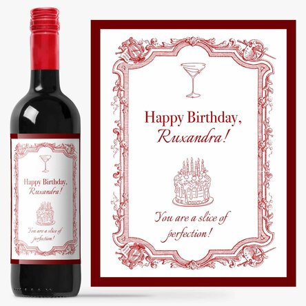 Vin personalizat cu text - Zi de naștere
