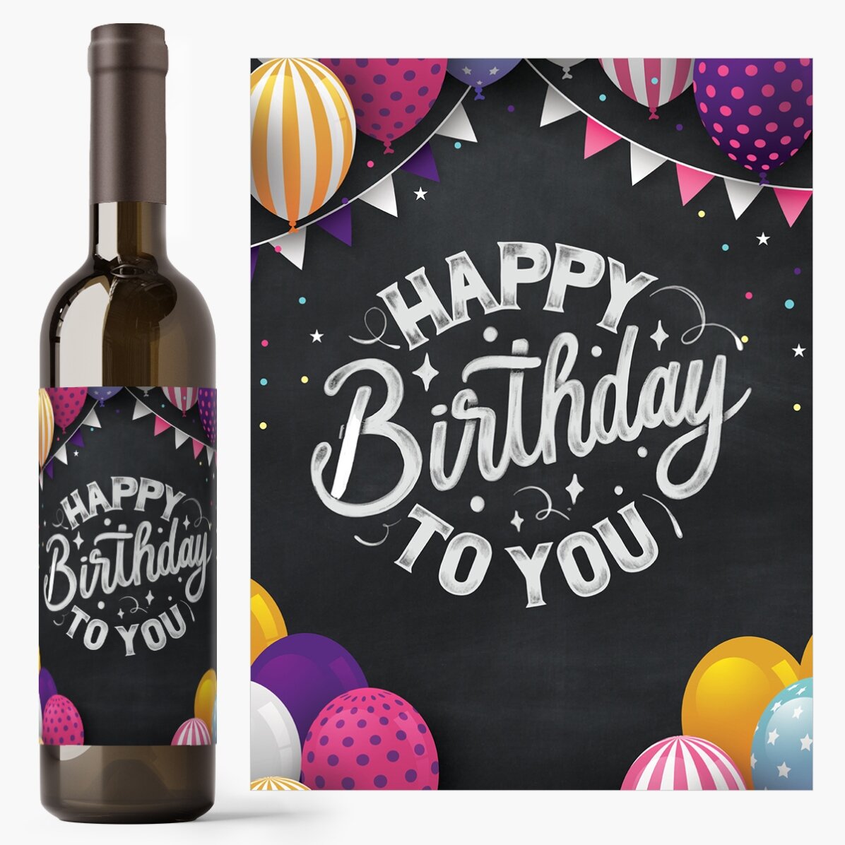 Vin personalizat  - Happy Birthday To You
