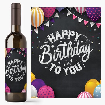 Vin personalizat  - Happy Birthday To You