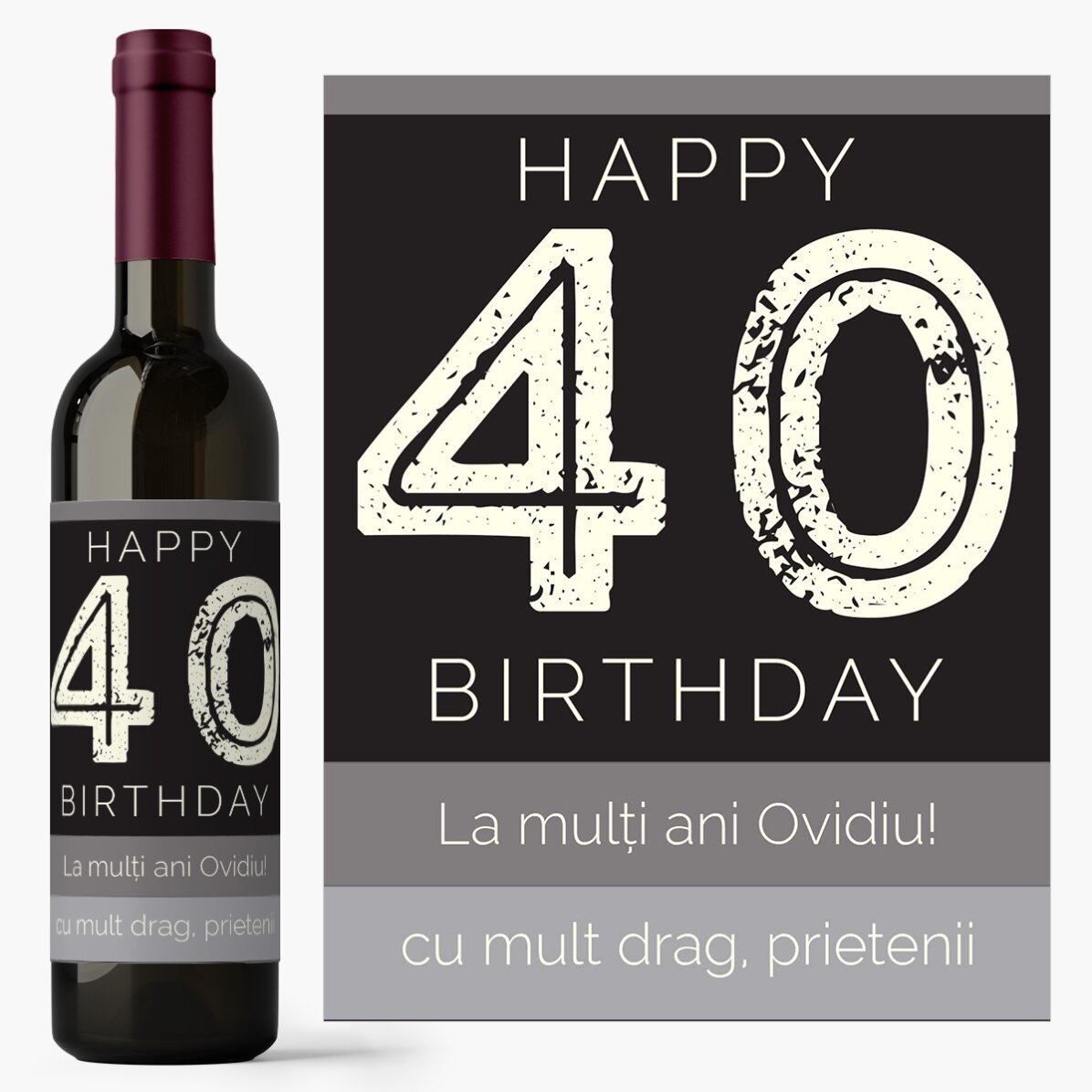 Vin personalizat - Happy Birthday