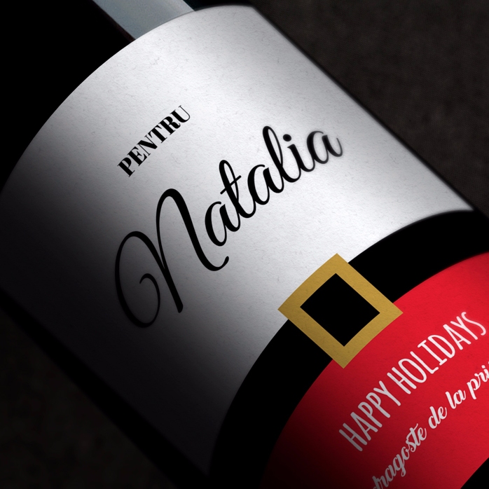 Vin personalizat - Happy Holidays
