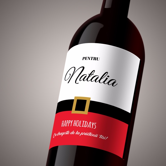 Vin personalizat - Happy Holidays