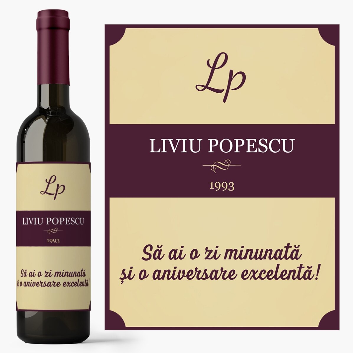 Vin personalizat - Vintage Birthday