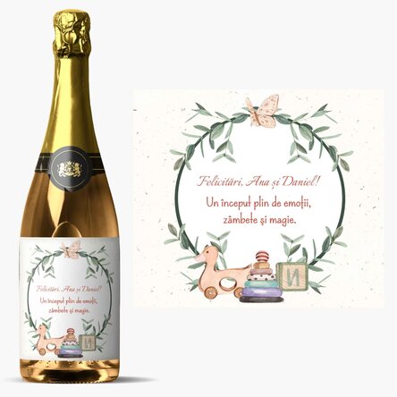 Vin spumant personalizat cu text - Baby 