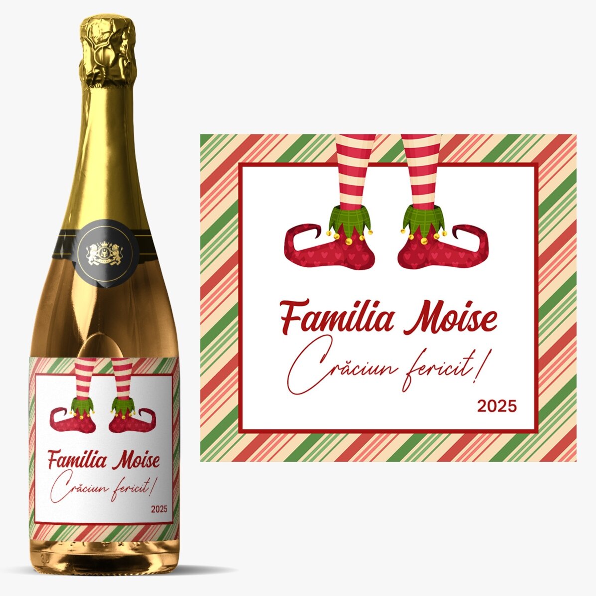 Vin spumant personalizat cu text - Elf