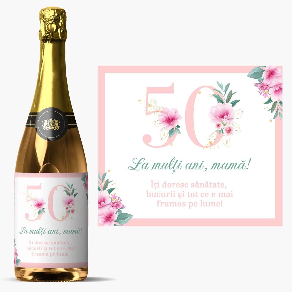 Vin spumant personalizat cu text - Flowers