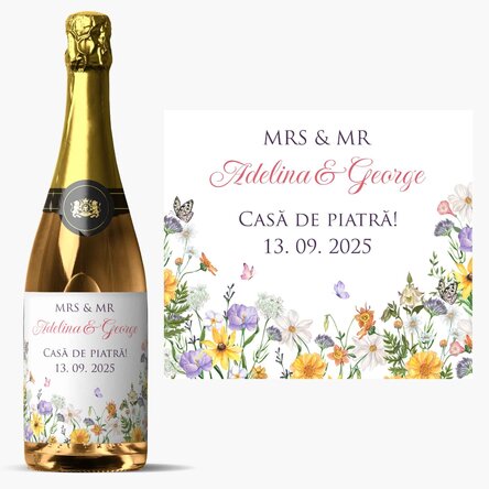 Vin spumant personalizat cu text - Nuntă