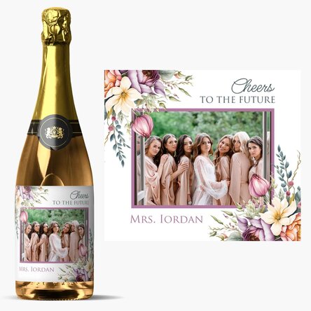 Vin spumant personalizat cu text și o poză - Cheers